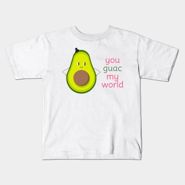 You Guac My World Cute Avocado Boy Couple Design 1 Kids T-Shirt by hitoridraws